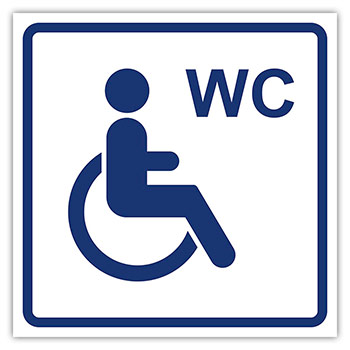 Тактильная пиктограмма «Туалет для инвалидов на кресле-коляске», ДС90